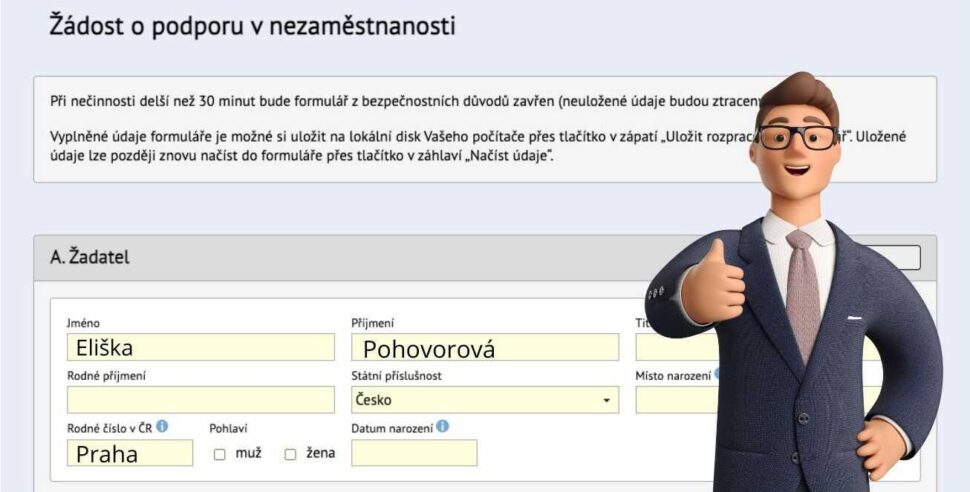 Žádost o podporu v nezaměstnanosti online