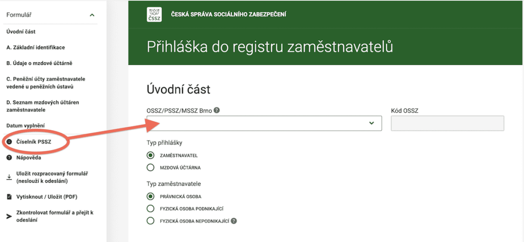 Přihláška do registru zaměstnavatelů návod